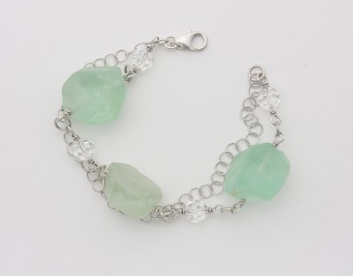 Kylie Jones's Chunky Fluorite Nugget Bracelet - , Contemporary Wire Jewelry, Making Chain, Chain Making , chunky fluorite bracelet